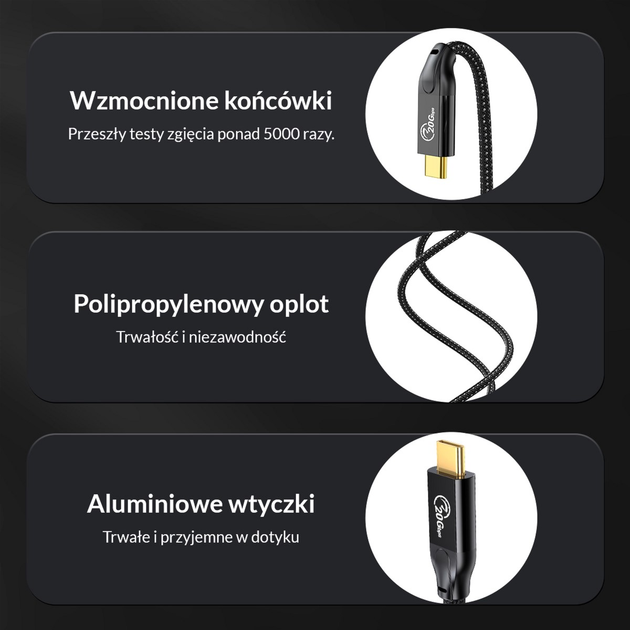 Кабель Orico USB-C 3.2 (M-F), 4K, 100W 1 м Black (CY32-10-BK-BP) - зображення 6