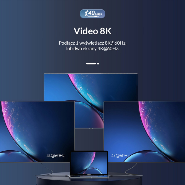 Кабель Orico USB4, 100 Вт, 8K 0.8 м Black (U4C08-BK-BP) - зображення 5