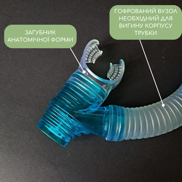 Набір для снорклінга маска і трубка Dolvor полікарбонат обтюратор PVC блакитний (М4204Р+SN07P) - зображення 5