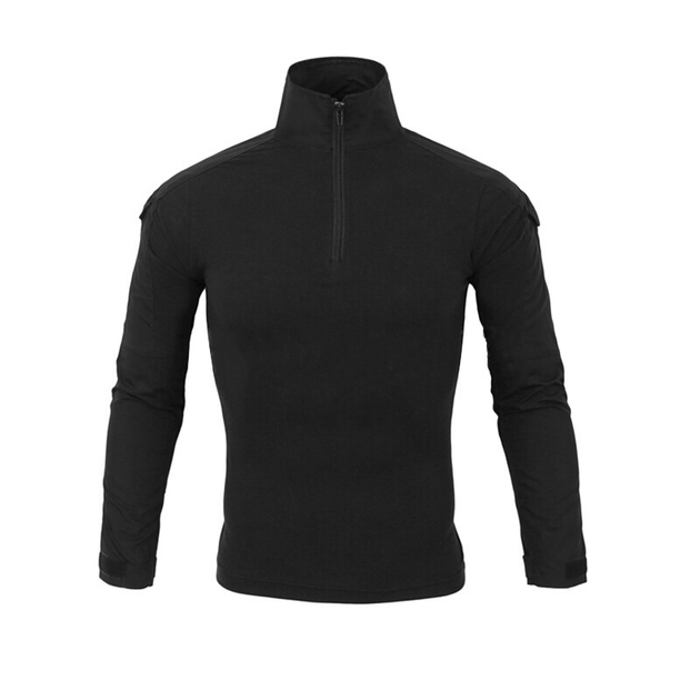 Тактическая рубашка Lesko A655 Black 3XL (40 р.) кофта с длинным рукавом камуфляжная армейская - изображение 1