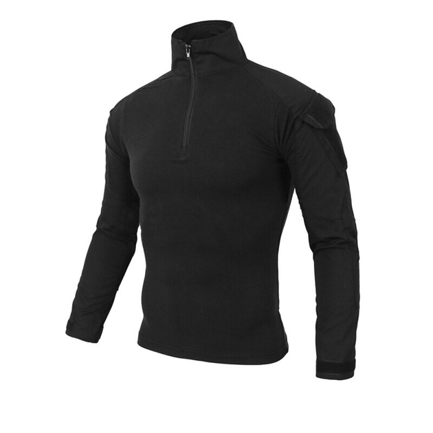 Тактическая рубашка Lesko A655 Black 3XL (40 р.) кофта с длинным рукавом камуфляжная армейская - изображение 2