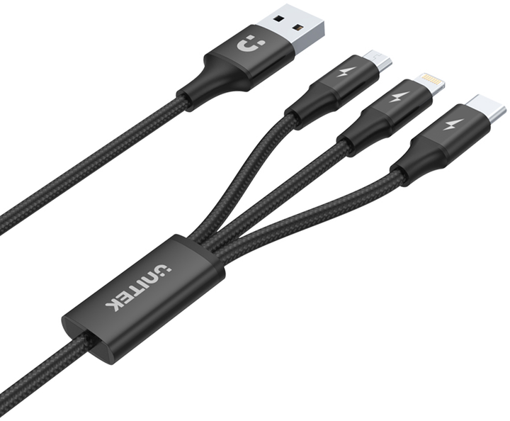 Kabel Unitek USB 3 w 1 C14049BK Czarny - obraz 2
