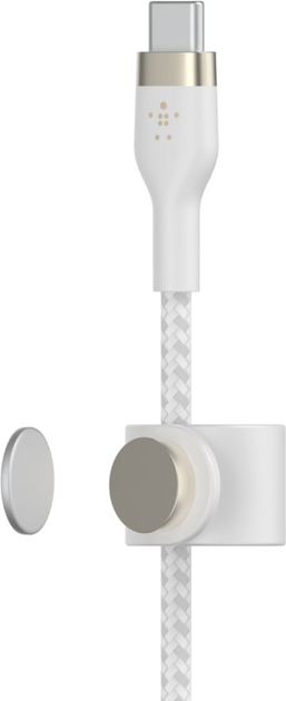 Кабель Belkin USB-C to LTG Braided Silicone 3 м White (CAA011BT3MWH) - зображення 4