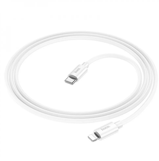 Кабель зарядки Hoco X87 Magic silicone 20W Type-C to Lightning, 1м white - Фото 1 Кабель зарядки Hoco X87 Magic silicone 20W Type-C to Lightning, 1м white - зображення 1