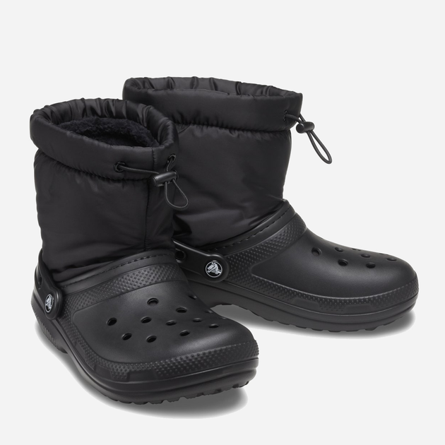 Жіночі дутики Crocs Classic Lined Neo Puff Boot 206630-BKBK M7/W9 39-40 25 см Чорні (191448591547) - зображення 3