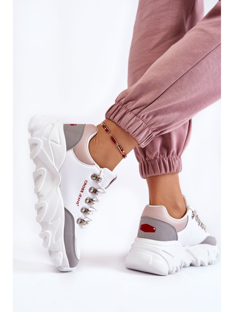 Sneakersy damskie Cross Jeans KK2R4071C 40 Białe (8697319352474) - obraz 7