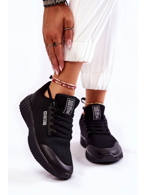 Buty sportowe damskie z siatki na platformie do kostki oddychające Big Star KK274063 41 Czarne (5900714535810) - obraz 2