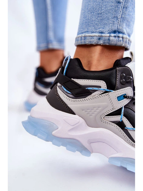 Жіночі черевики високі Big Star KK274386 38 Чорний/Сірий (5900714569563) - зображення 8