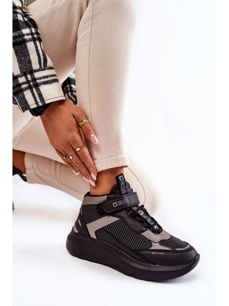 Sneakersy damskie na platformie Big Star KK274403 36 Czarne - obraz 3