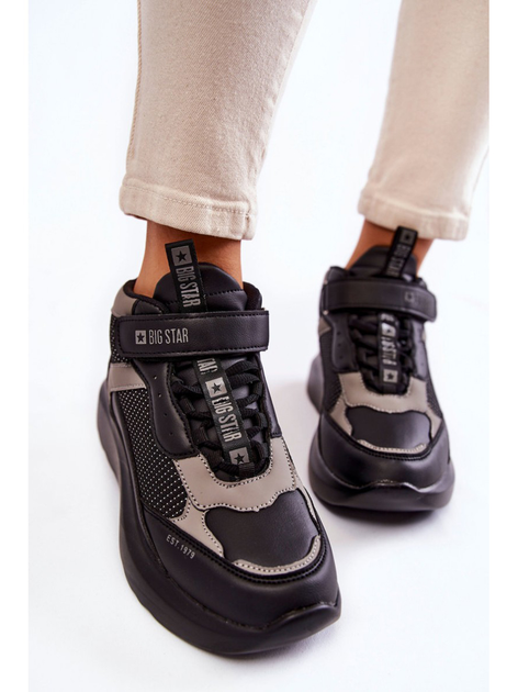 Sneakersy damskie na platformie Big Star KK274403 36 Czarne - obraz 4