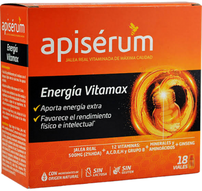 Suplement diety na energię Apisérum Apiserum Energia Vitamax 18 Vials (8470001897282) - obraz 1