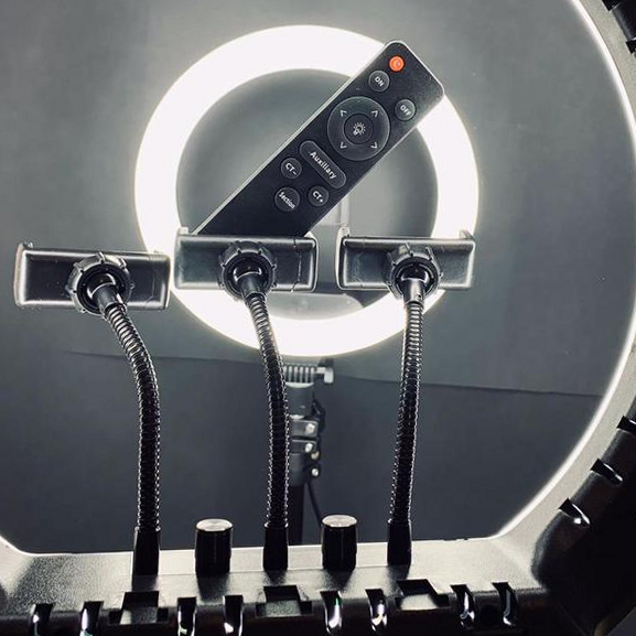 Кольцевая LED лампа 36см, 220В, Rl-14, с 3 креплениями для телефона + Пульт - изображение 6