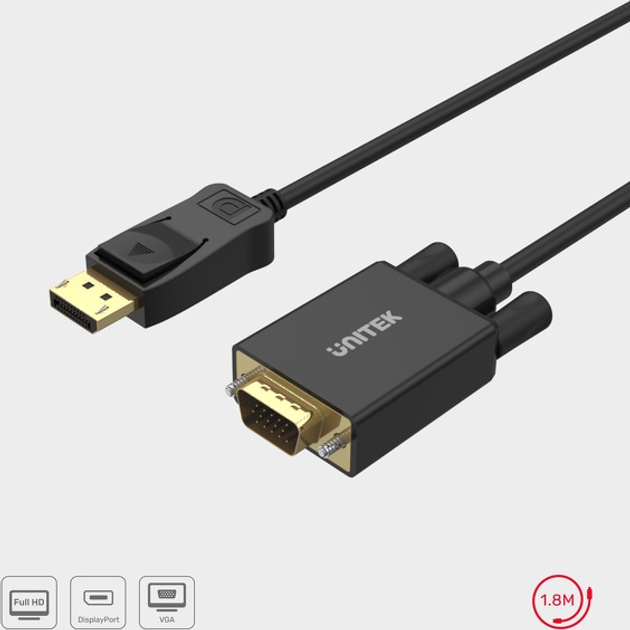 Адаптер Unitek DisplayPort-VGA 1.8 м (4894160010506) - зображення 6