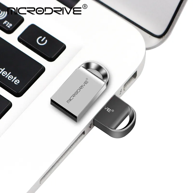USB мини металлическая флешка 128ГБ Microdrive 128GB Серый - изображение 7
