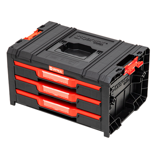 Модульний ящик для інструментів з трьома висувними ящиками Qbrick System PRO Drawer 3 Toolbox Expert Red Ultra - зображення 8