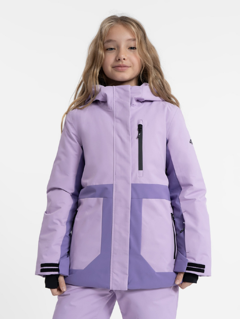 Акція на Дитяча зимова лижна куртка для дівчинки 4F 4FJAW23TTJAF295-52S 134 см Фіолетова від Rozetka