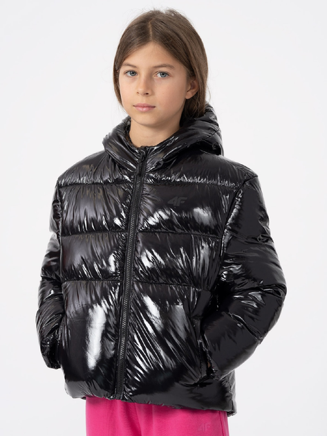 Акція на Підліткова демісезонна куртка для дівчинки 4F 4FJAW23TDJAF267-21S 164 см Чорна від Rozetka