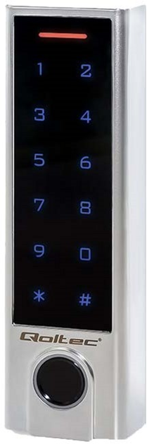 Кодова клавіатура Qoltec TITAN зі сканером відбитків пальців RFID BT 4.0/Code/Card/Key fob/Doorbell/IP68/EM (5901878524481) - зображення 1