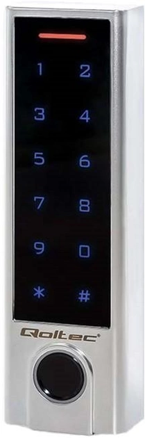Кодова клавіатура Qoltec PROTEUS зі сканером відбитків пальців RFID Code/Card/Key fob/Doorbell/IP68/EM (5901878524498) - зображення 1