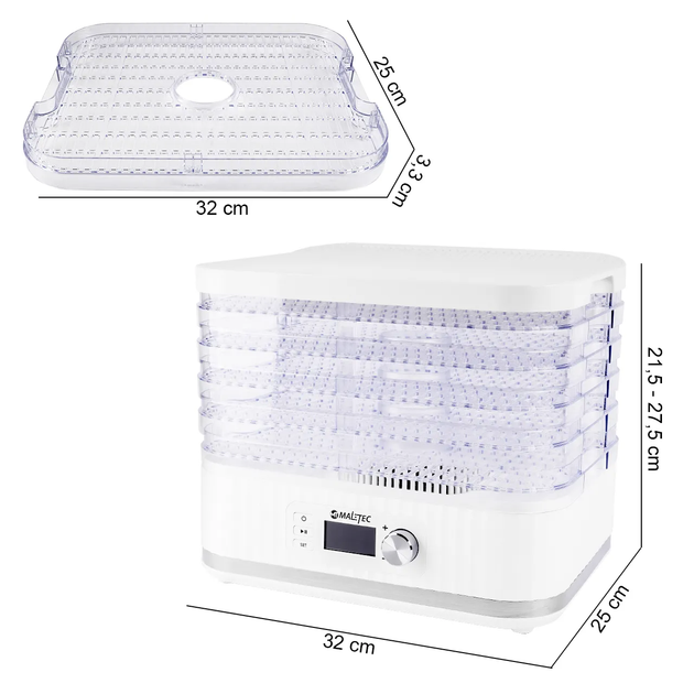 Сушилка для овощей, фруктов, грибов Maltec DryExpert450W Белая - изображение 2