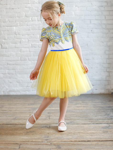 Акція на Дитяча літня святкова сукня для дівчинки Zironka 3822200201 92 см Жовта від Rozetka