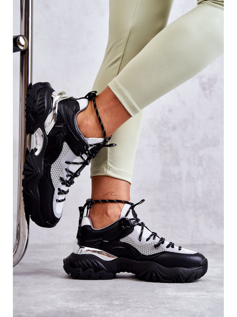 Sneakersy damskie na grubej podeszwie do kostki wsuwane Big Star KK274053 37 Szary/Czarny (5900714533502) - obraz 5