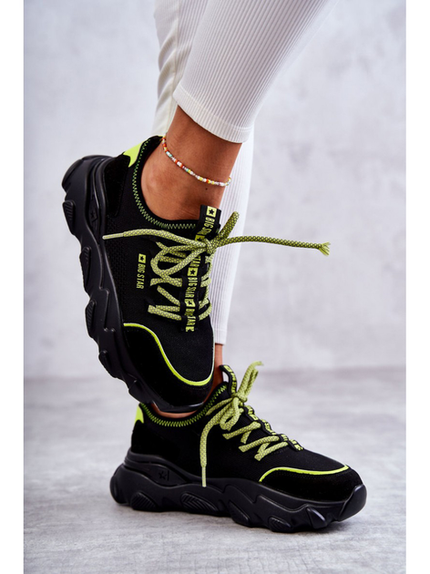Sneakersy damskie na wysokiej platformie Big Star KK274028 36 Czarne (5900714532536) - obraz 6