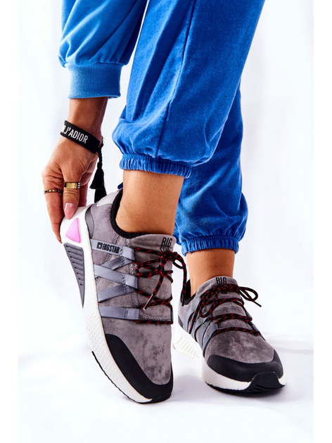 Sneakersy damskie na platformie do kostki wsuwane Big Star II274306 37 Szare (5900714424350) - obraz 7
