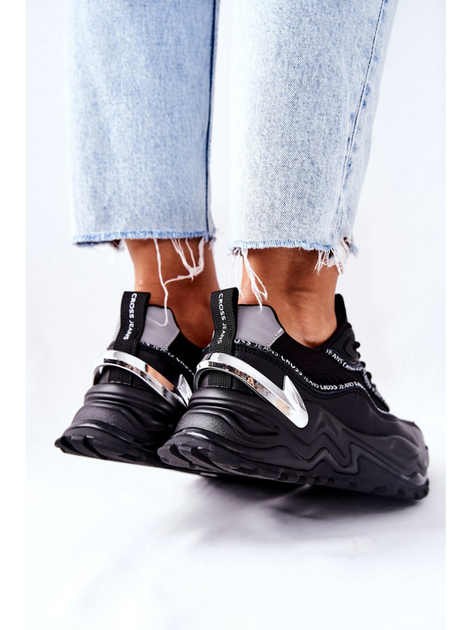 Жіночі снікери Cross Jeans II2R4018C 39 Чорні (8697319153293) - зображення 8