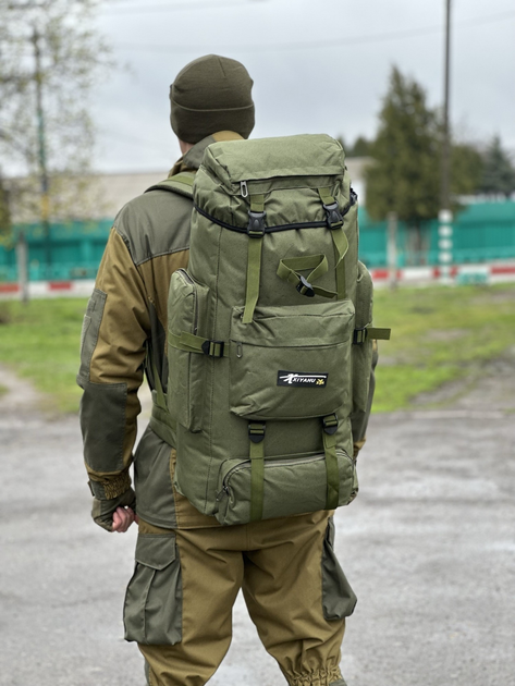 Рюкзак туристичний для походів на 70 л. Tactic великий військовий рюкзак колір Oliva (ta70-new-olive) - зображення 2