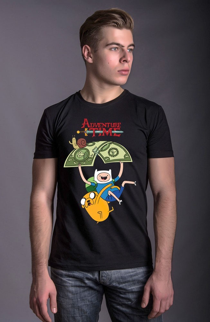 Футболка EPIC мужская Время приключений (Adventure Time) черная размер ...