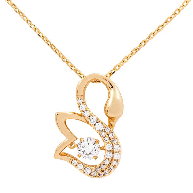 Подвеска Xuping с танцующим бриллиантом "Лебедь" 43 см лимонная ...