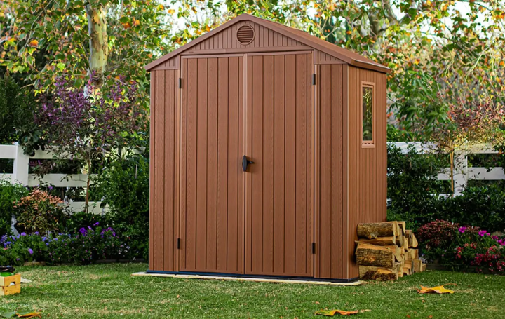Пластиковий сарай Darwin 6 × 4 коричневий госпблок Keter 249364 - изображение 7