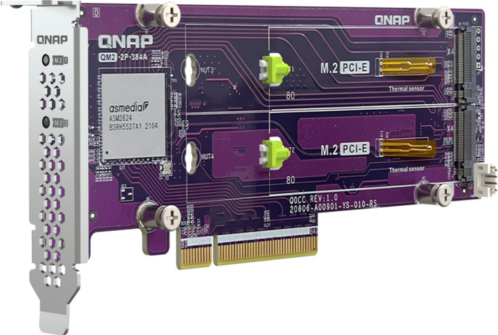 Adapter QNAP SSD Dual PCIe NVMe M.2 2280/22110 (QM2-2P-384A) - obraz 8
