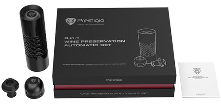 Zestaw do przechowywania wina Prestigio Wine Automatic Preservation Set (PWA103APSRB) - obraz 2
