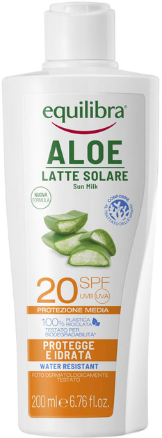 Mleczko do ciała Equilibra Aloe Latte Solare Sun Milk SPF20 200 ml (8000137016686) - obraz 1