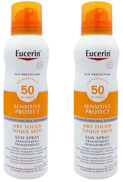 Сонцезахисний спрей для тіла Eucerin Sun Spray Oil Control Dry Touch SPF50 2x200 мл (4005800327100) - зображення 1