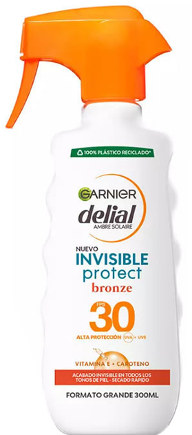 Przeciwsłoneczny spay Garnier Delial Invisible Protect Bronze SPF30 Spray 300 ml (3600542449113) - obraz 1