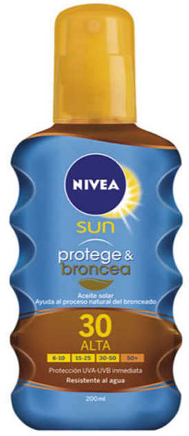 Olejek do opalania w sprayu Ochrona i opalanie Nivea Sun Protect And Bronze Tan Activating Protecting Oil SPF30 200 ml (4005900131256) - obraz 1