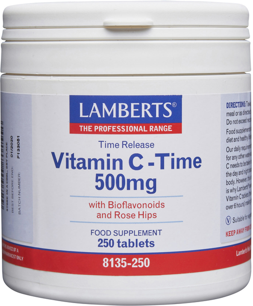 Вітамін С Lamberts 500 мг 250 таблеток (5055148400729) - зображення 1