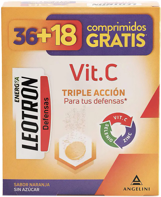 Witaminy Leotron Vitamin C 36 + 18 Effervescent Tablets (8430992113389) - obraz 1