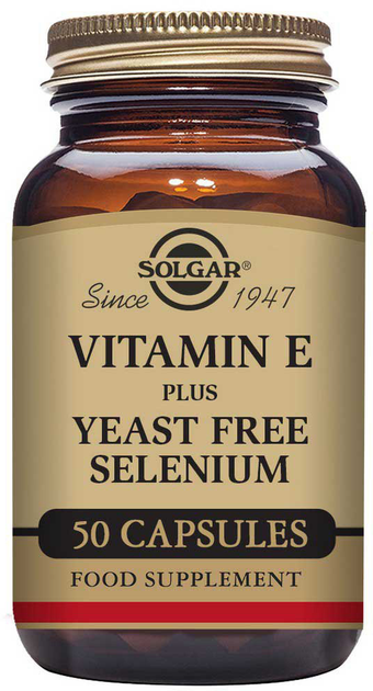 Біологічно активна добавка Solgar Вітамін Е з селеном 50 капсул (33984033504) - зображення 1
