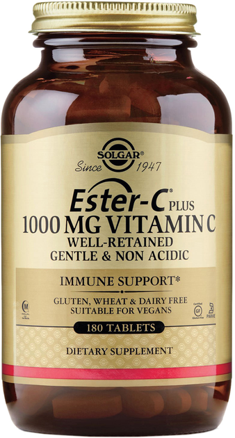 Комплекс вітамінів та мінералів Solgar Ester-C Plus 1000 мг 180 таблеток (33984010536) - зображення 1