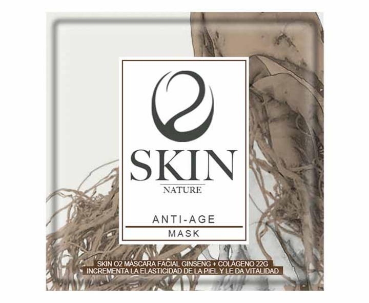 Тканинна маска для обличчя Skin O2 Mascara Facial Ginseng Colageno 22 мл (8436025304076) - зображення 1
