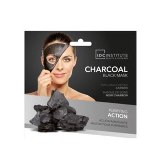 Маска для обличчя z węglem aktywnym IDC Institute Charcoal Black Mask (8436025304786) - зображення 1