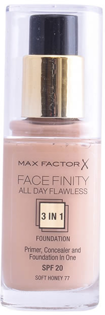 Тональний засіб Max Factor Facefinity 3 In 1 Primer. Concealer And Foundation SPF20 77 Softhoney 30 мл (3614225851674) - зображення 1