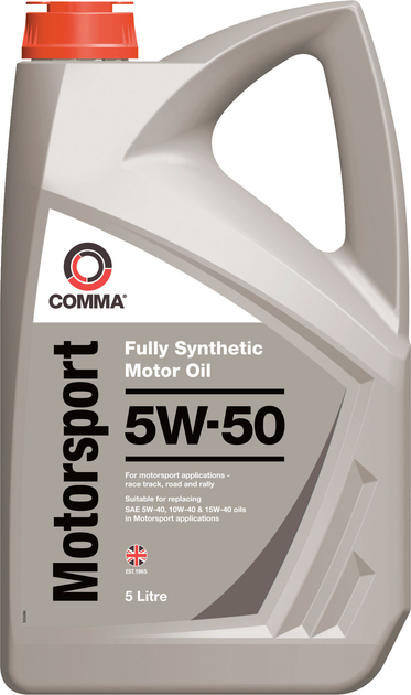 Моторное масло Comma MOTORSPORT 5W-50 5 л (MS5L) – фото, отзывы ...