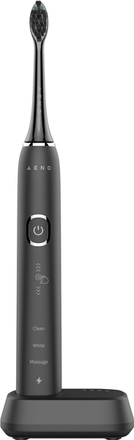 Електрична зубна щітка AENO DB4, 46000 обертів за хвилину, бездротова зарядка, чорна, 4 насадки - зображення 2