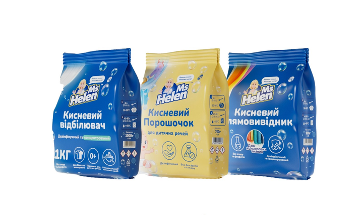 Набор Порошок Отбеливатель кислородный Ms Helen для цветных тканей 1 кг ...
