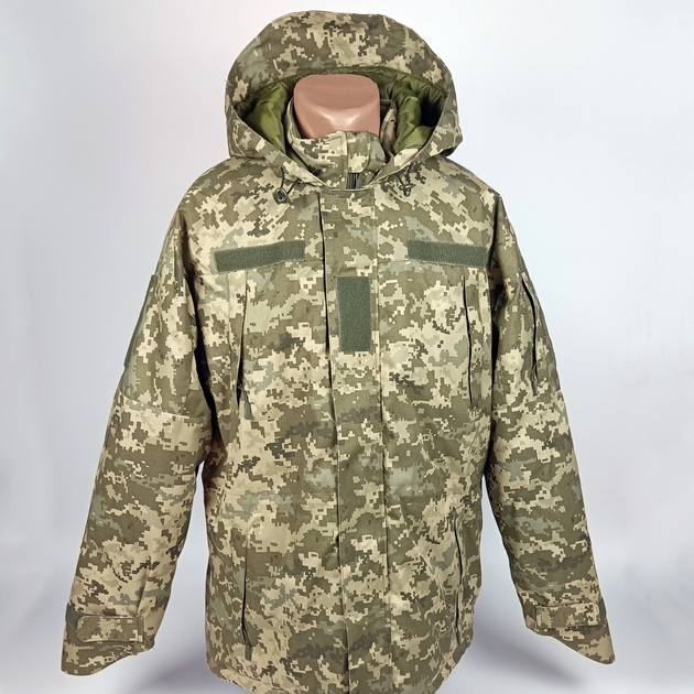 Бушлат утеплений Тканина Саржа з ​​капюшоном Куртка зима Піксель Розмір 52-54 - зображення 1